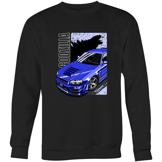 Nissan GT-R R34 Nismo Godzilla Blue Crewneck