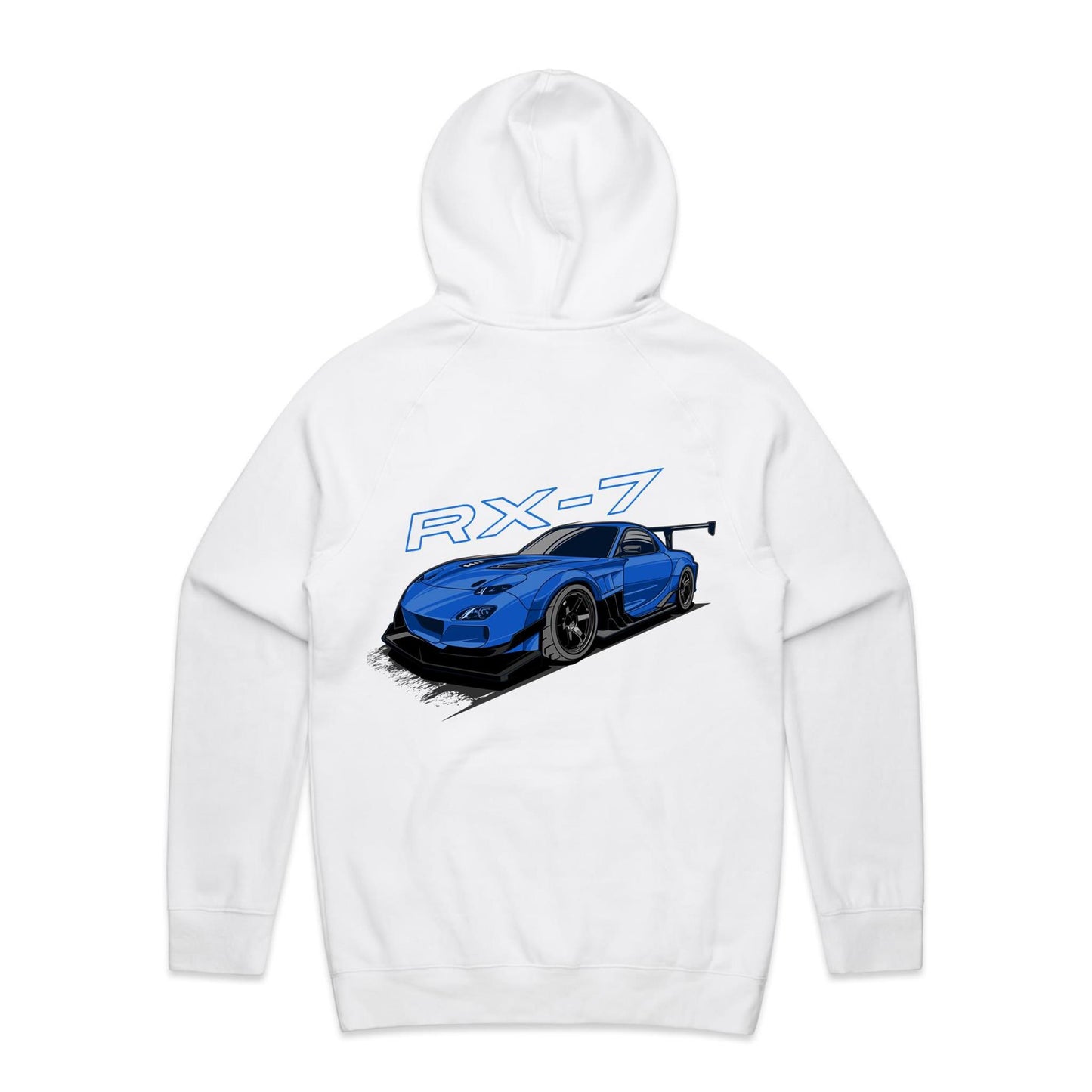 Mazda RX-7 Blue Hoodie - Front & Back Graphics