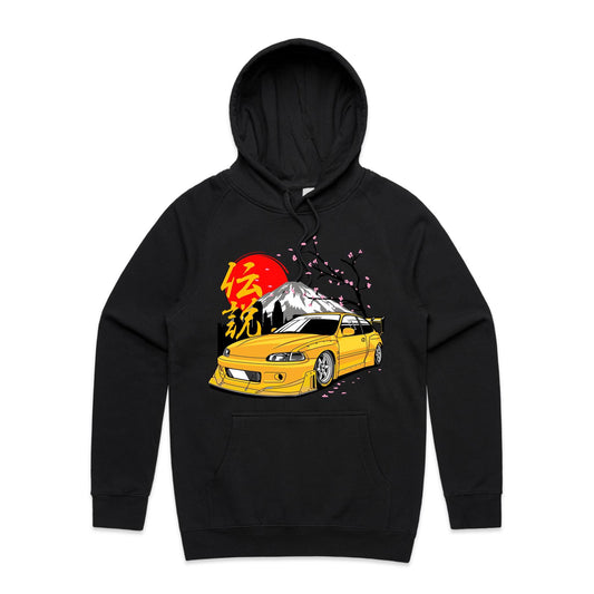 Honda Civic EG6 Yellow Pandem Hoodie