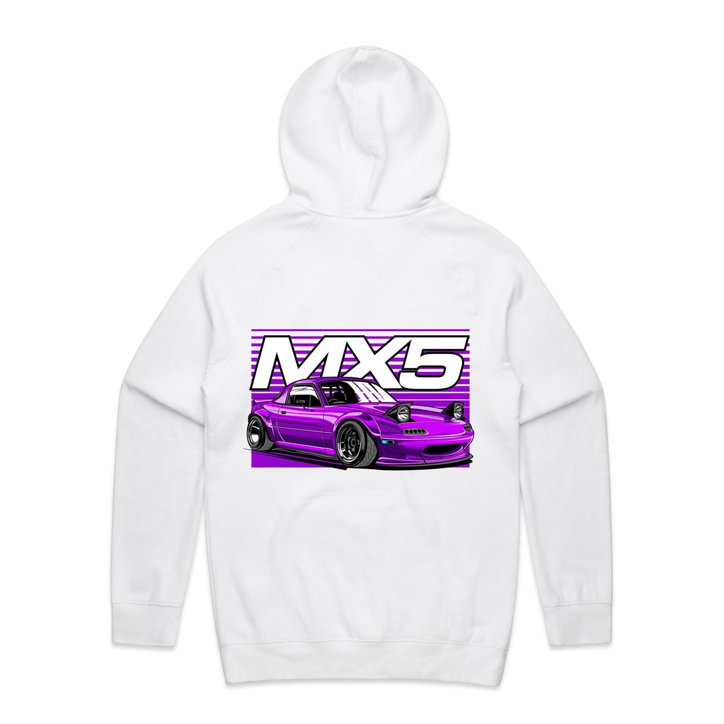 Mazda MX5 Purple Hoodie - Front & Back Graphics