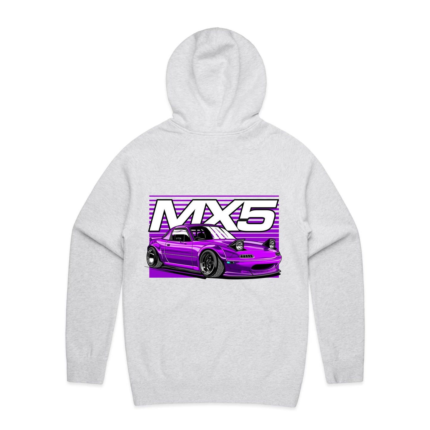 Mazda MX5 Purple Hoodie - Front & Back Graphics