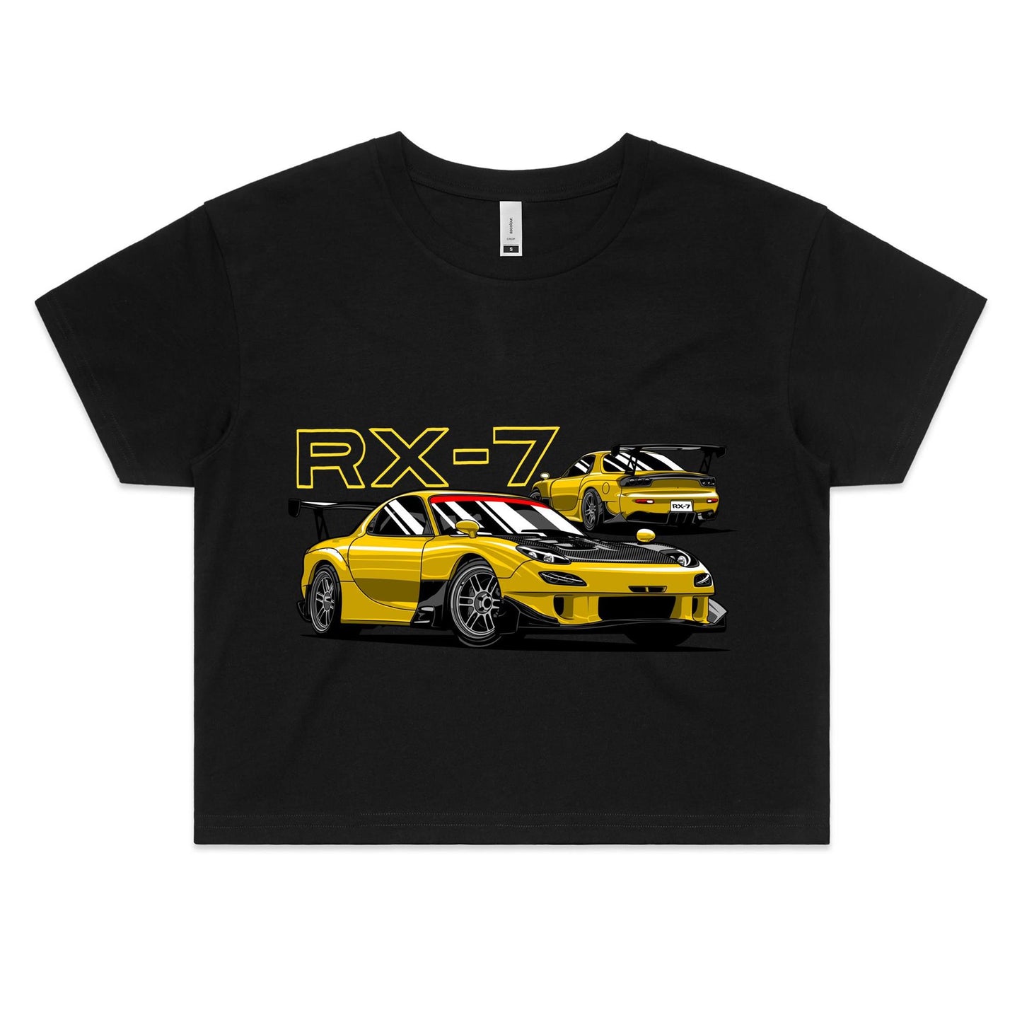 Mazda RX-7 Yellow Crop Top