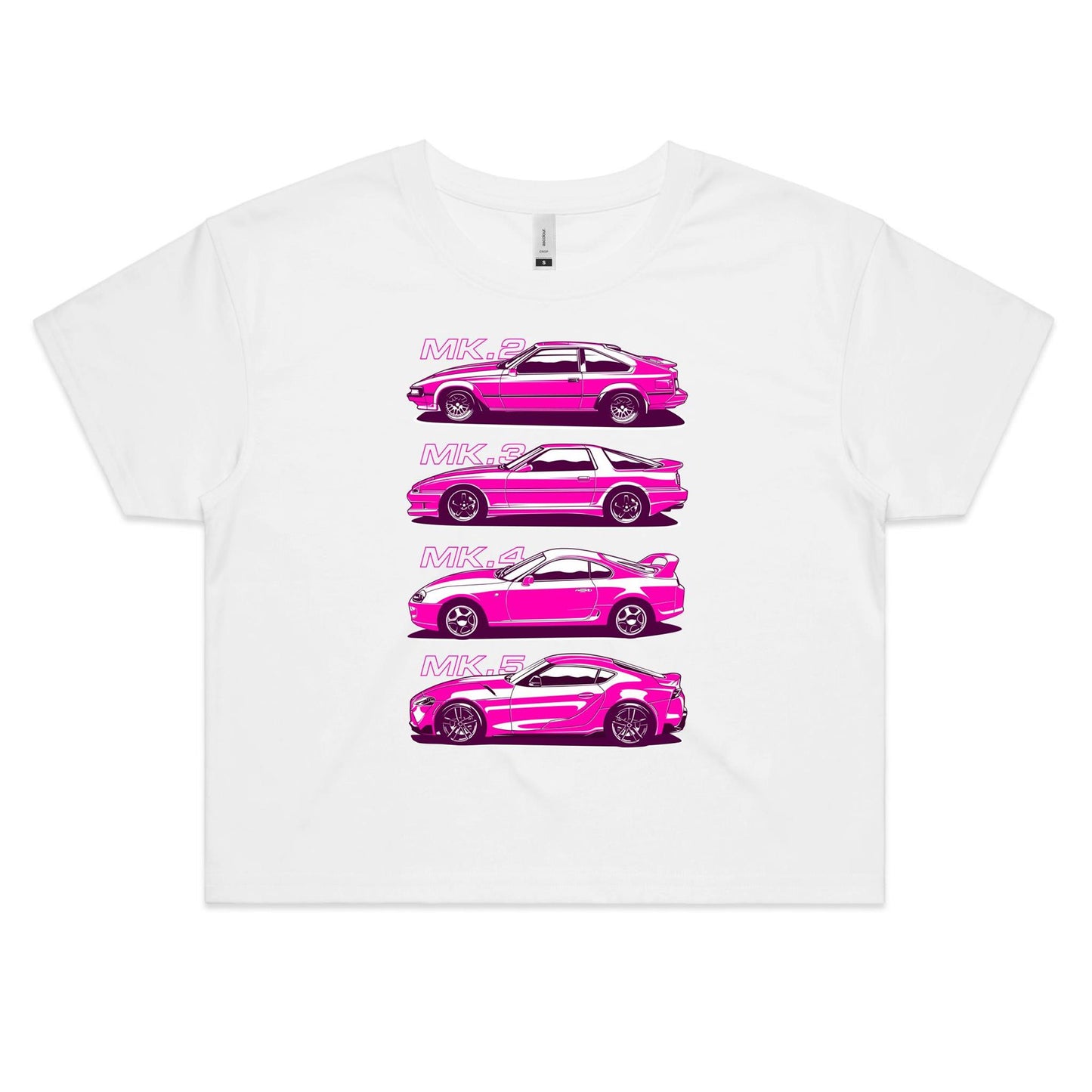 Toyota Supra Evolution Pink Crop Top