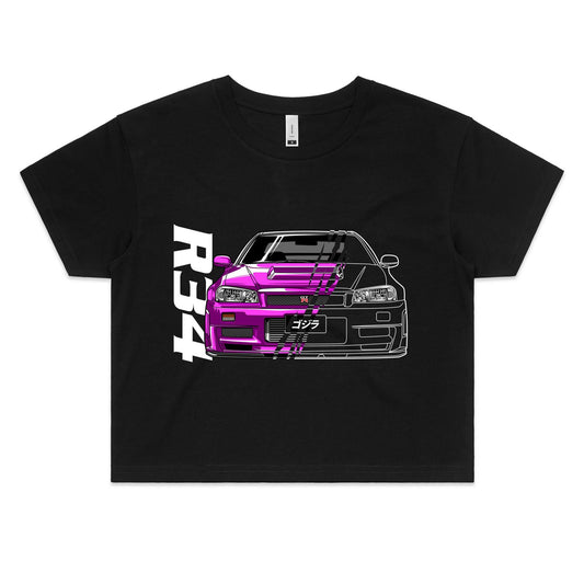 Nissan GT-R R34 Pink Crop Top