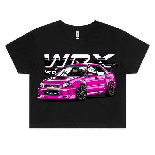 Subaru WRX STI Bugeye Pink Crop Top