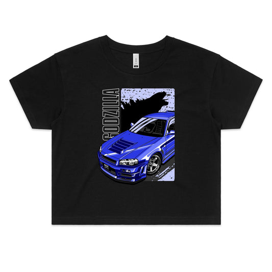 Nissan GT-R R34 Nismo Godzilla Blue Crop Top