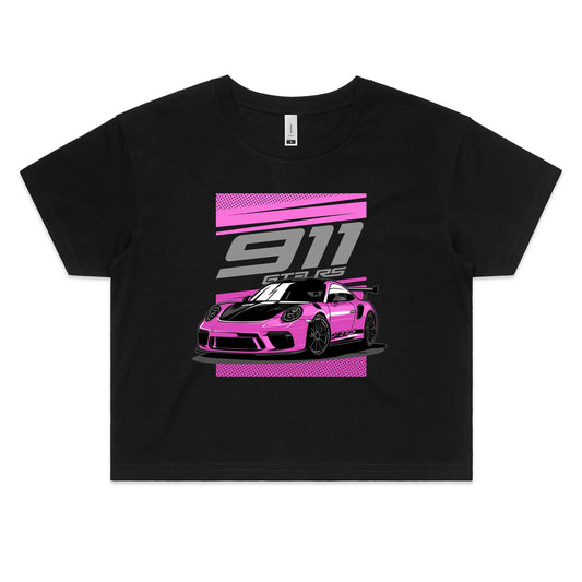 Porshe 911 GT3 RS Pink Crop Top