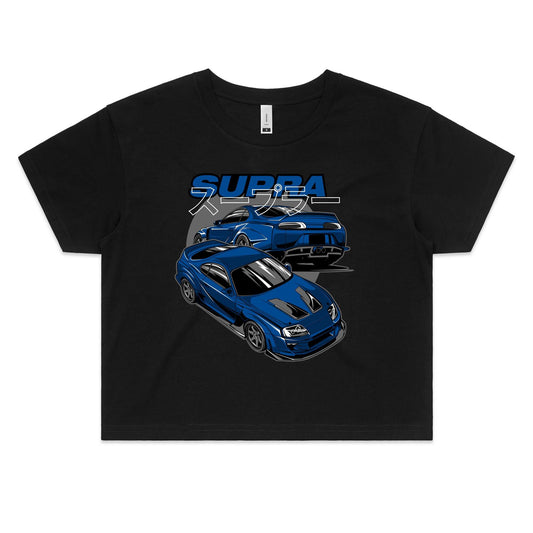 Toyota Supra Varis Blue Crop Top