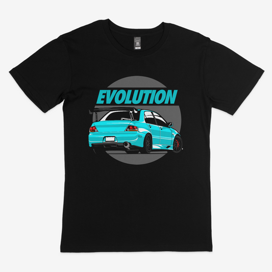 Mitsubishi Evo Teal Tee