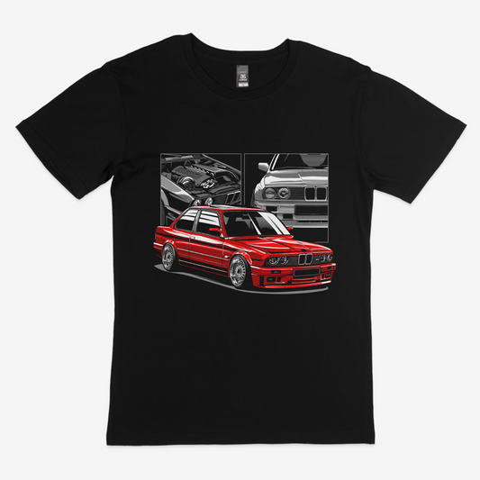 BMW E30 M3 Red Tee