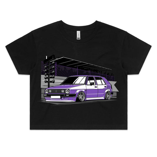 Volkswagon Golf MK2 Purple Crop Top