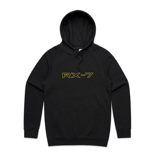 Mazda RX-7 Yellow Hoodie - Front & Back Graphics