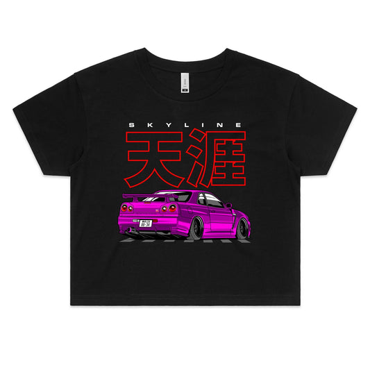 Nissan GT-R R34 Pink Crop Top