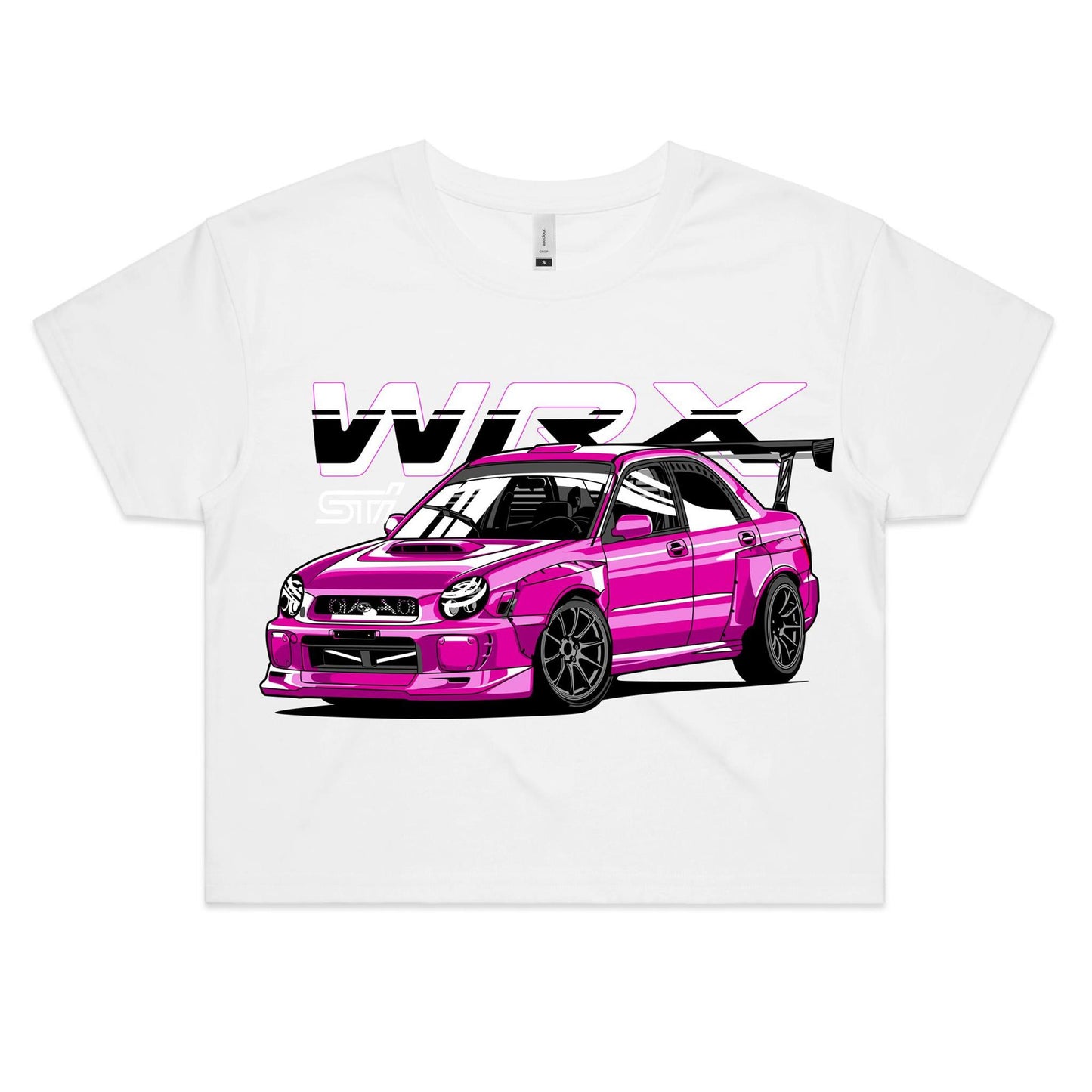 Subaru WRX STI Bugeye Pink Crop Top