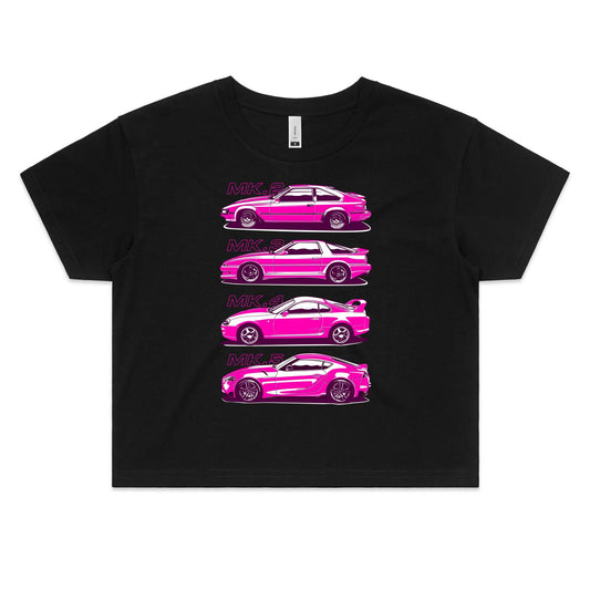 Toyota Supra Evolution Pink Crop Top