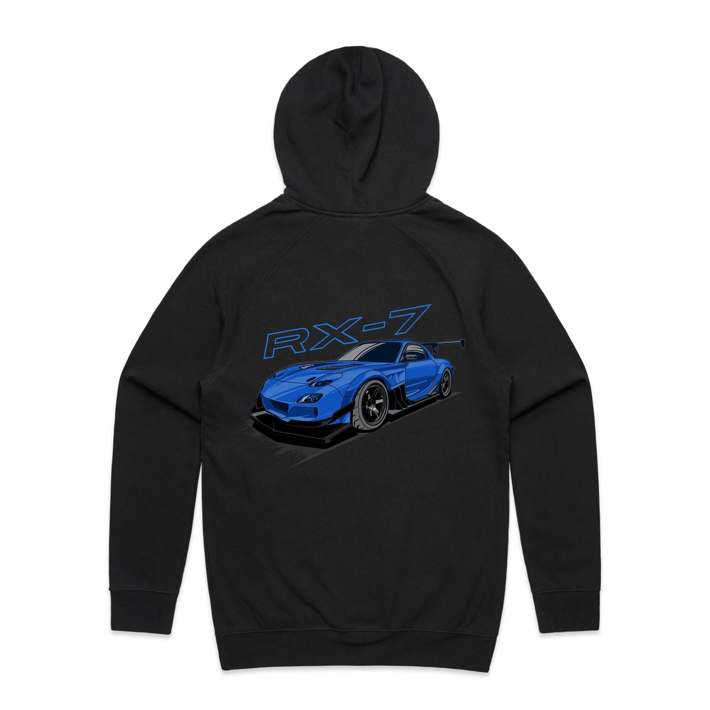 Mazda RX-7 Blue Hoodie - Front & Back Graphics