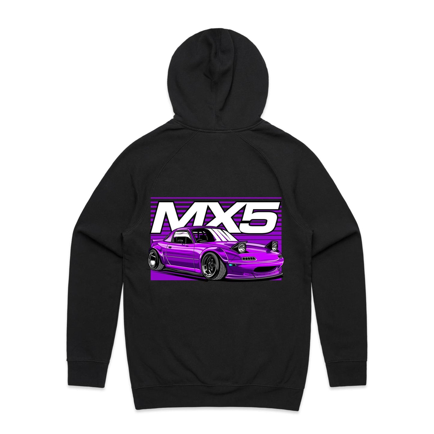 Mazda MX5 Purple Hoodie - Front & Back Graphics